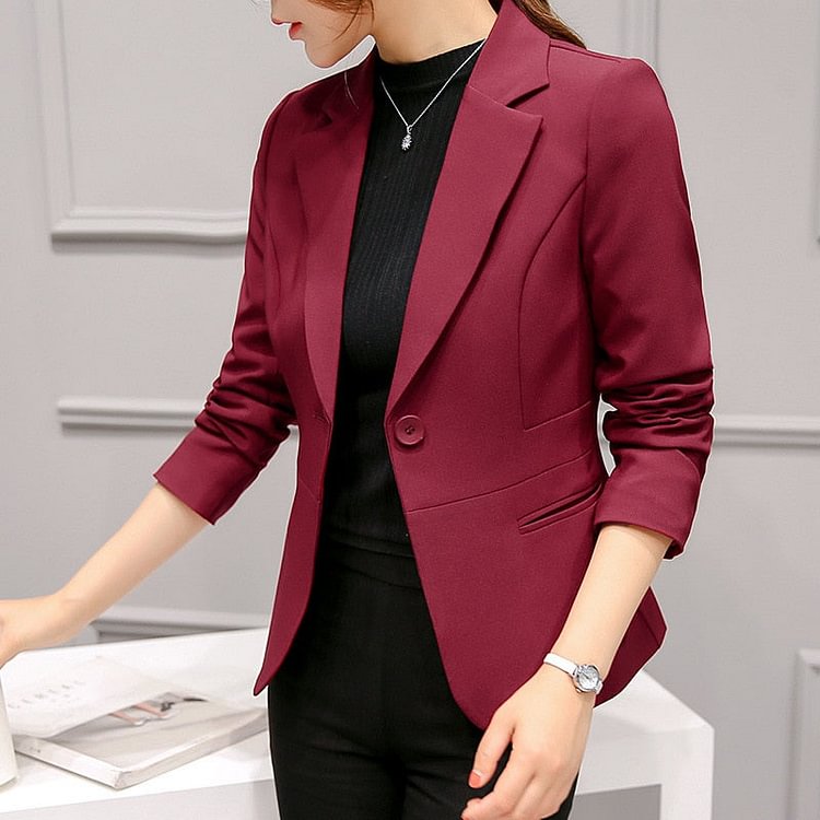 Autumn Winter New Women Fashion Solid Formal Blazers Women Blazer Femme Jackets Office Ladies Casual Jacket Coat Blazer - BlackFridayBuys