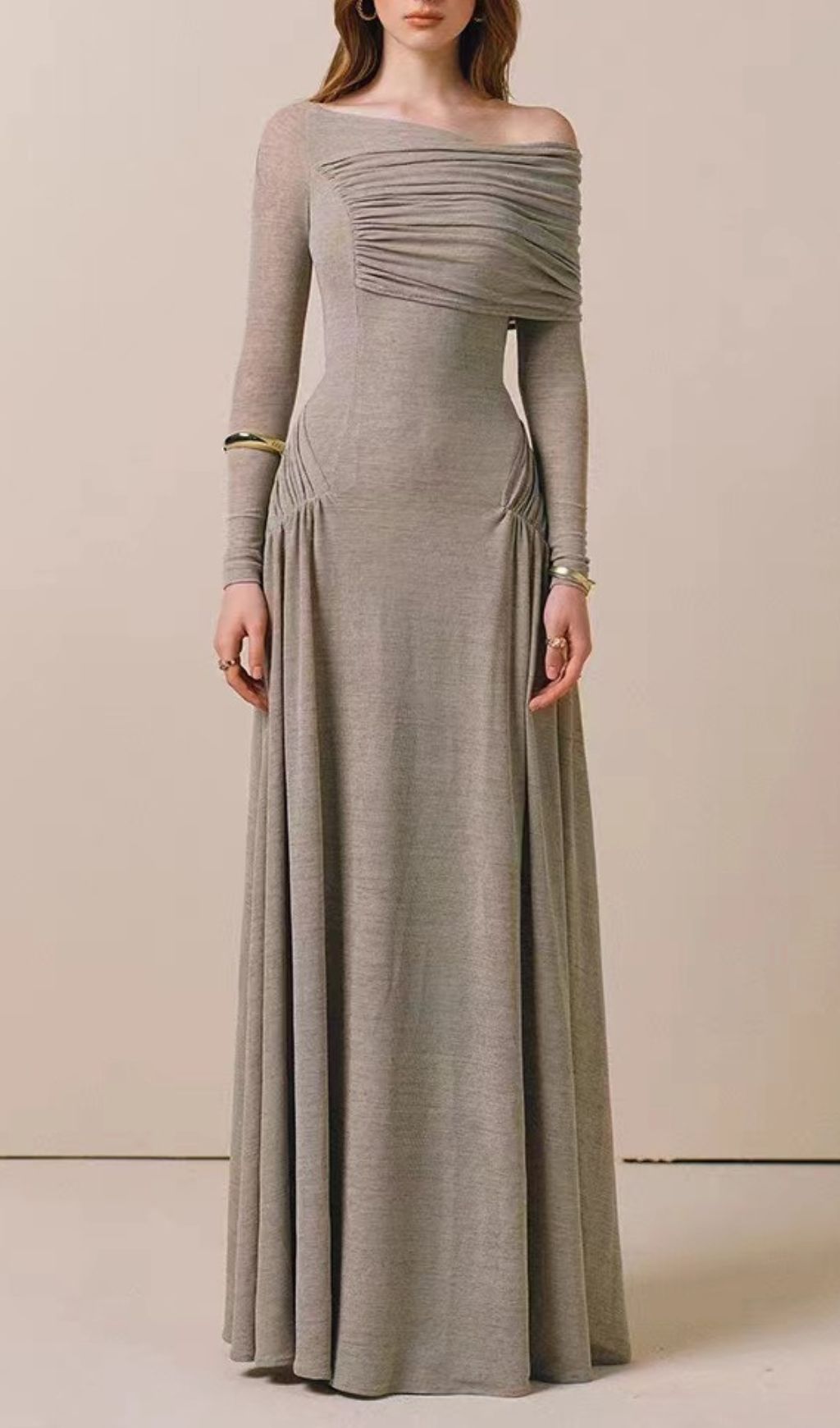 Flowering Girl Women Gaia Ruched Long Sleeve Maxi Dress 