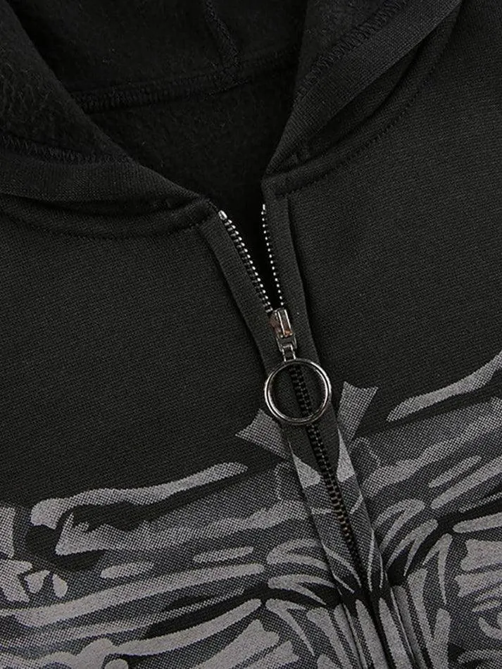 Brownm Goth Graphic Oversized Hoodie