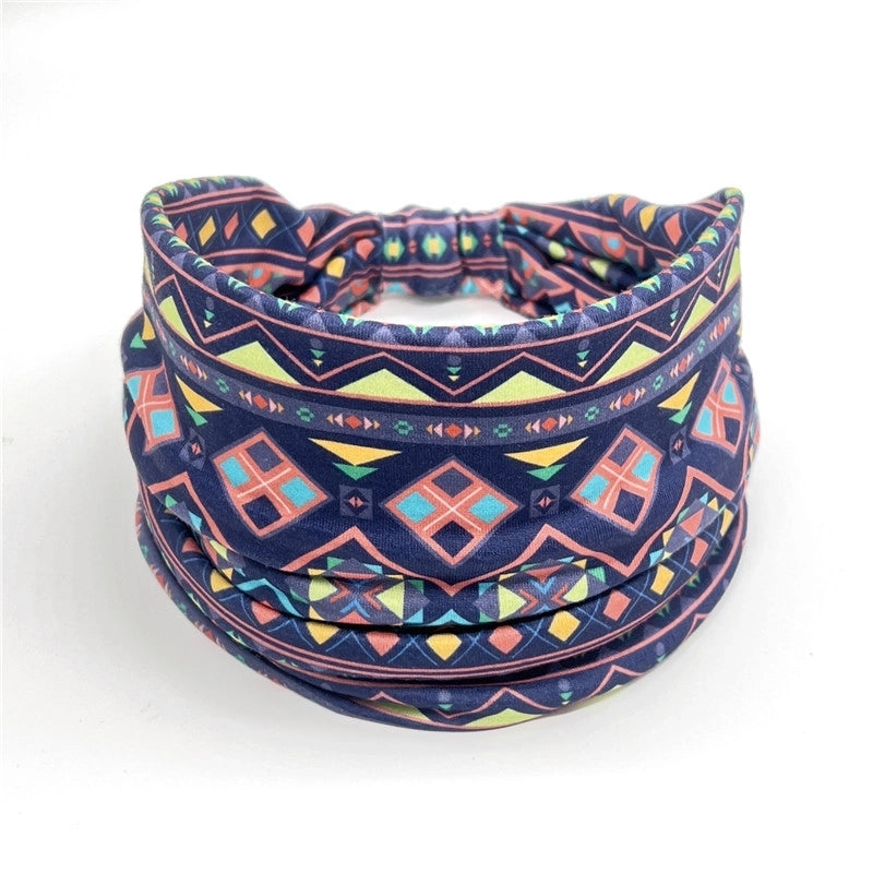 Women’s Hair Band African Print Pattern Wide Edge Elastic Knot Sports Yoga Headband Women’s Headwear Hair Accessories