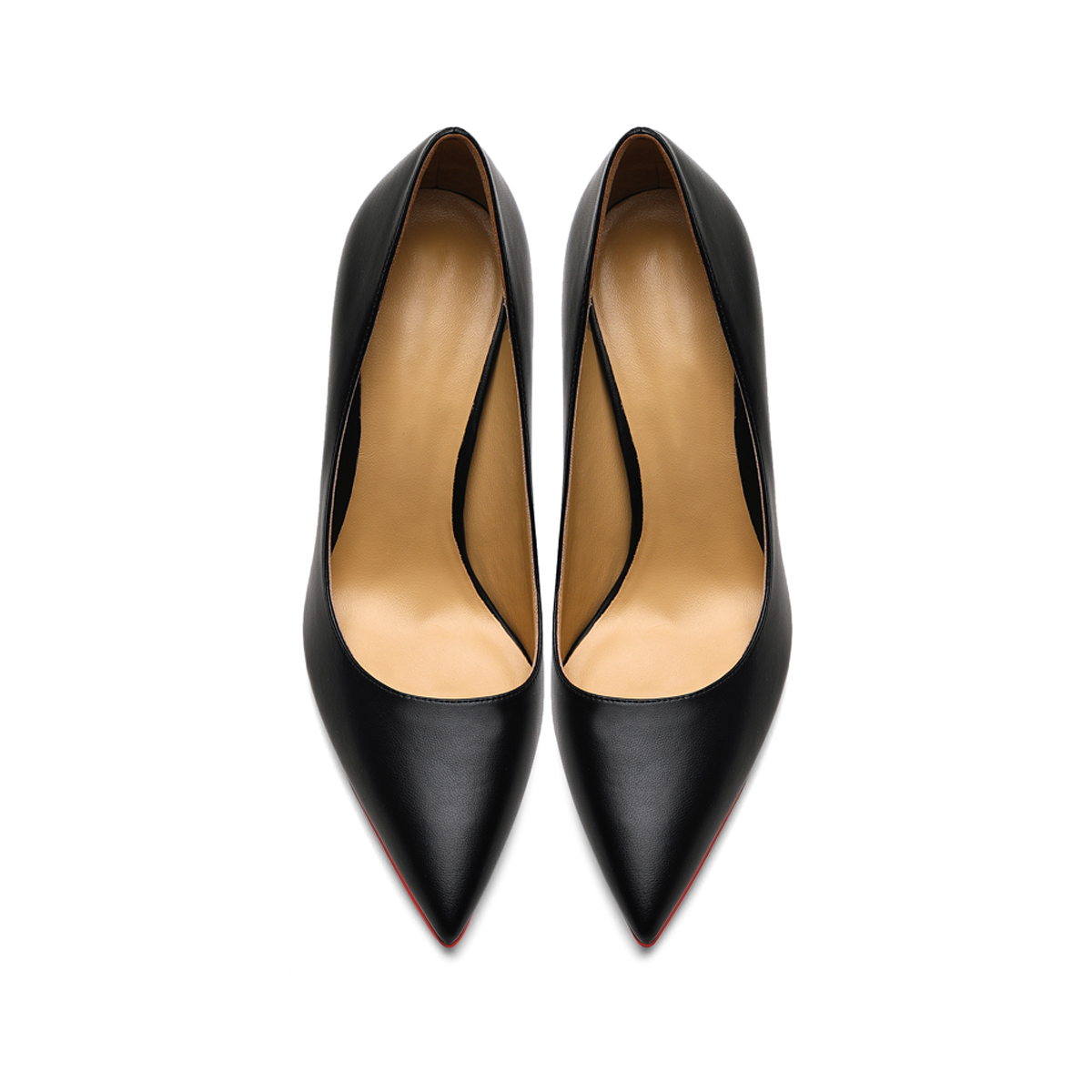 50mm Women's Low Heel Kittens Pointed Toe Casual Slip On Matte Red Bottoms Pumps-vocosishoes