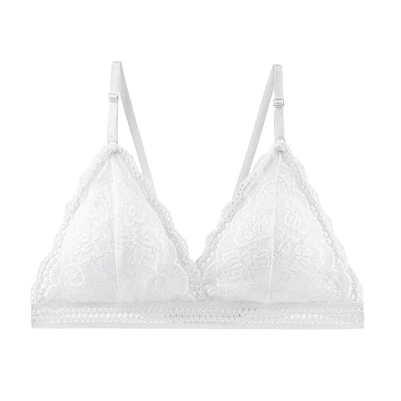 Women Lace Bras Bralette Women's Underwear French Style Wireless Lingerie Soft Push Up Bras For Women Active Bras 2021 BANNIROU