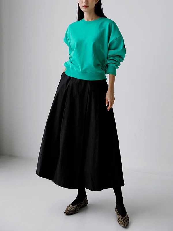 A-Line Loose Solid Color Skirts Bottoms