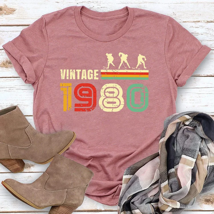 1980's vintage Ice hockey T-shirt Tee-03976-Annaletters