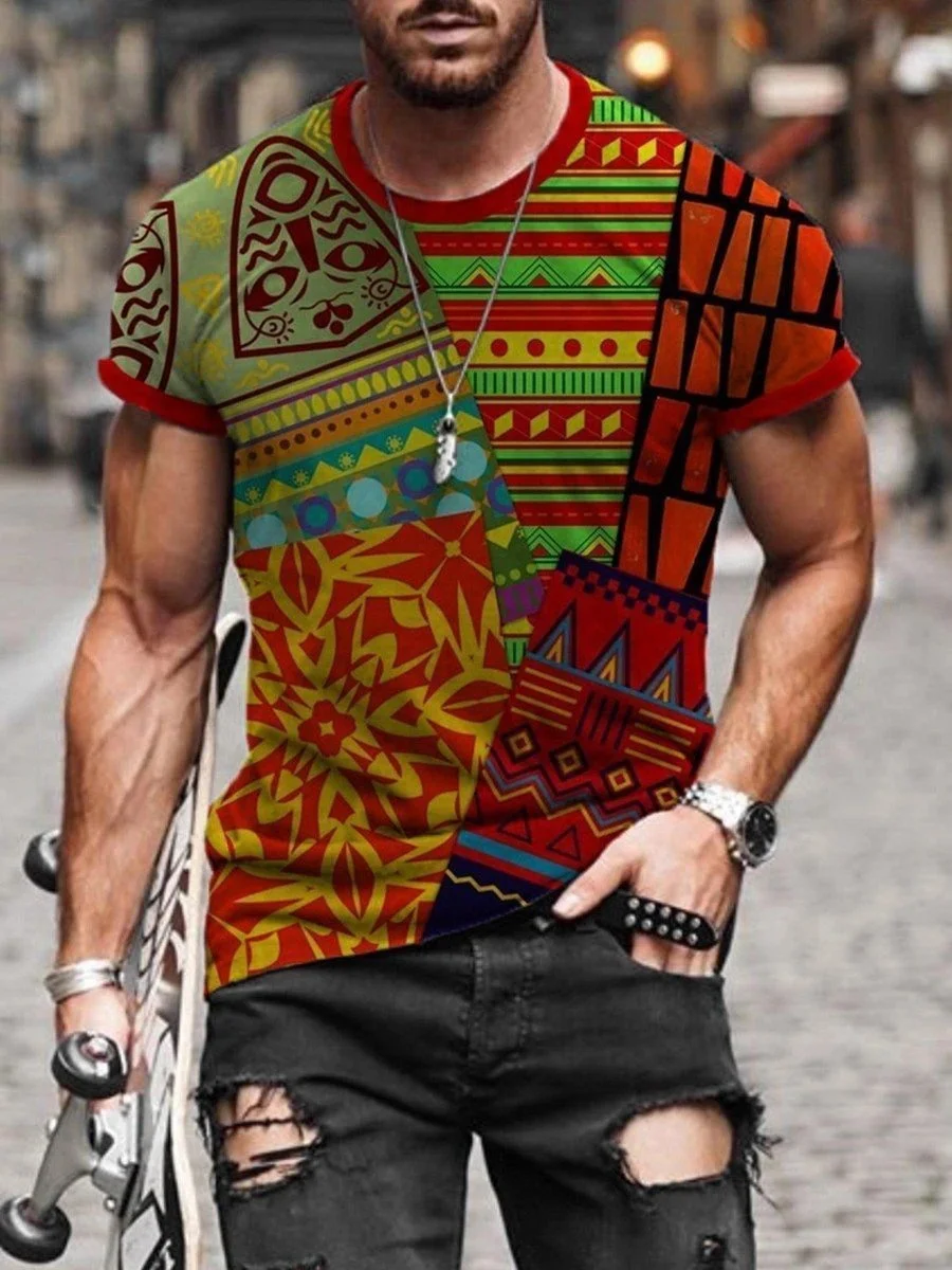 As Picture Statement Cotton Crew Neck Shirts & Tops
