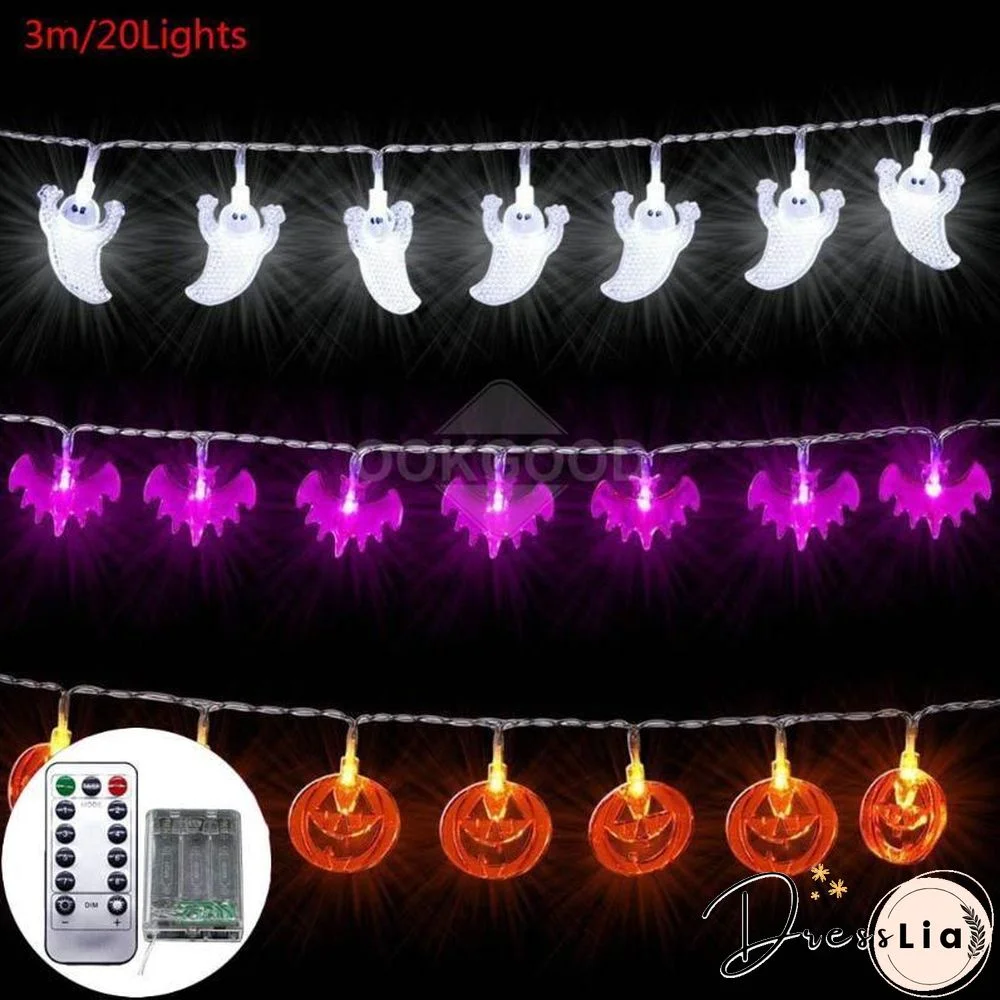 Halloween Themed LED String Lights With Remote Control