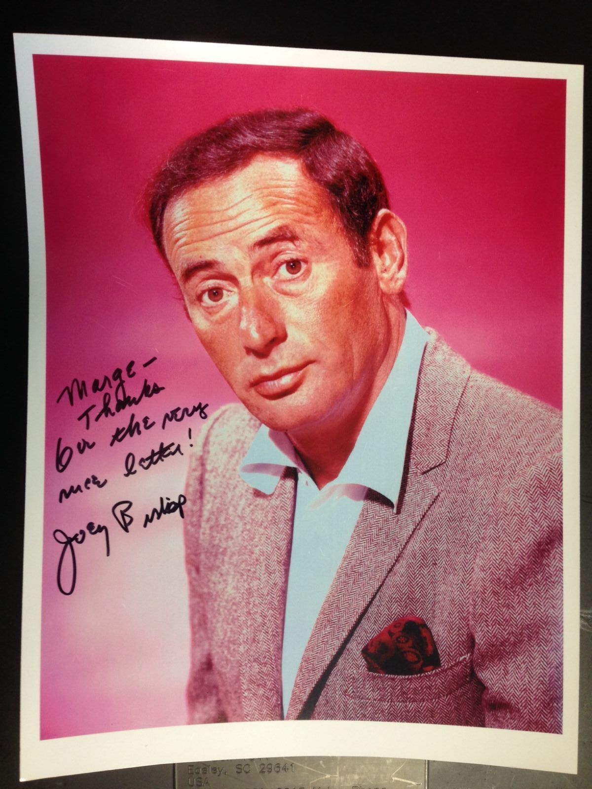 Joey Bishop color Photo Poster paintinggraph with COA from Rat Pack Days