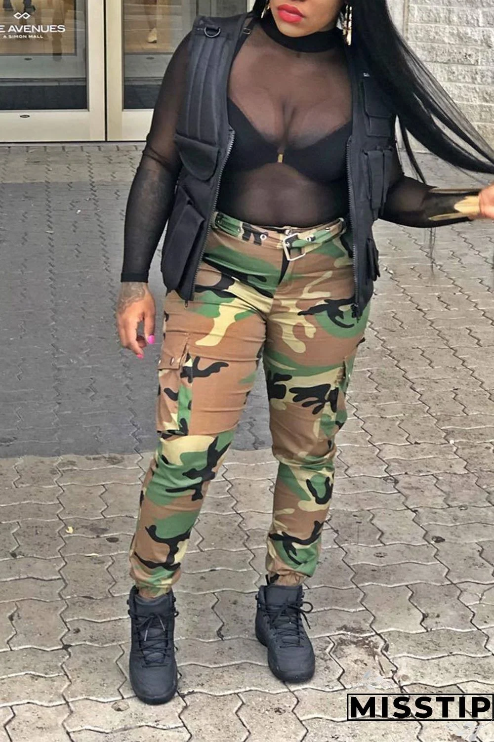 Yellow Zipper Fly Button Fly Mid Metal Zippered pencil Pants Pants