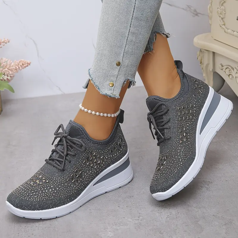 Dowody ozdobne czarne trampki Wygodne niskie koronkowe buty z gęstą amortyzowaną wydychaną tkaniną górną górną częścią do noszenia wszechstronne dla osób trampki damskie codzienne obuwie Stylowe gumowe szczegóły 3