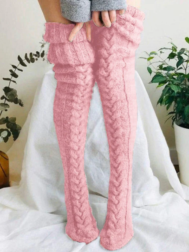 VChics Soft Warm Over Knee Extra Long Knitted Socks