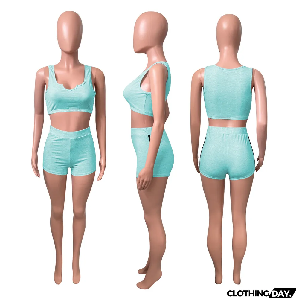 Sports Tank Top And Shorts Two Piece Sets
