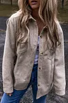Women's Autumn Flap Pockets Buttoned Jacket Coat