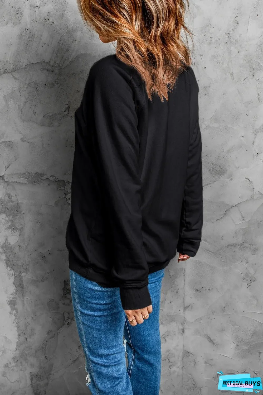 GAME DAY Round Neck Long Sleeve Sweatshirt