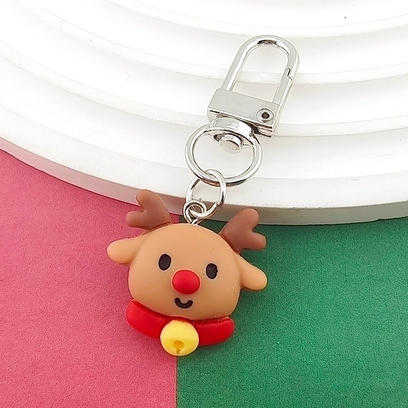 Cute Minimalist Snowman Snowflake Elk Alloy Resin Christmas Keychain