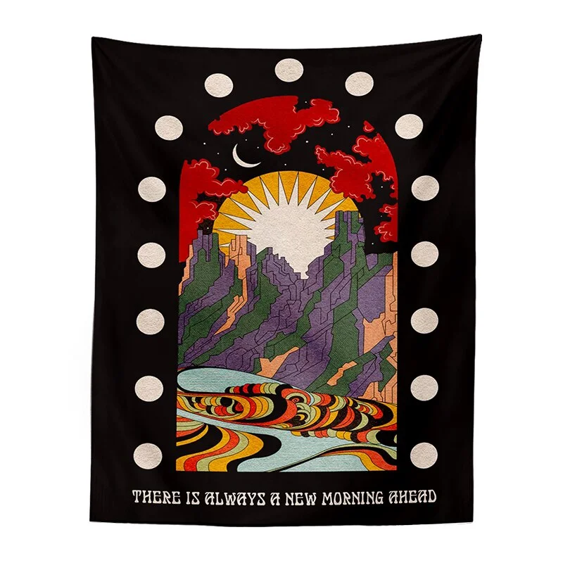 Mandala Tarot Card Pattern Blanket Tapestry Wall Hanging Tapestries Bedroom Bedspread Throw Cover Sun Moon Wall Decor 95x73CM