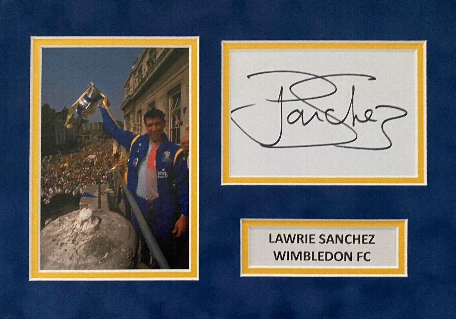 LAWRIE SANCHEZ SIGNED A4 Photo Poster painting MOUNT DISPLAY FOOTBALL AUTOGRAPH WIMBLEDON 1