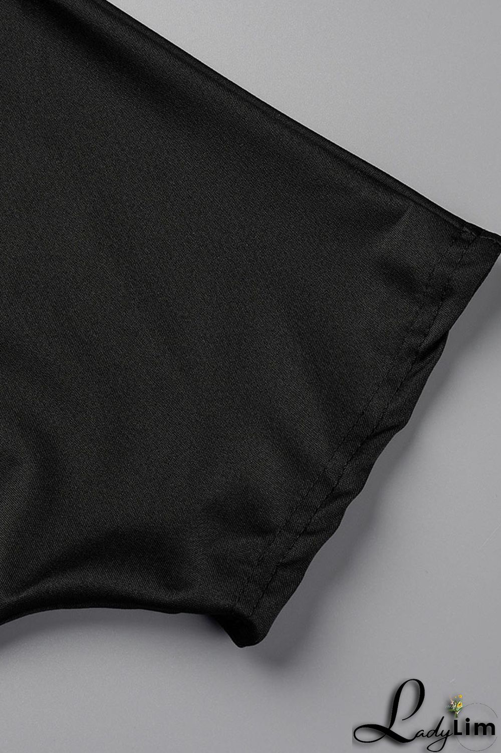 Black Casual Print Patchwork Slit O Neck Short Sleeve Two Pieces