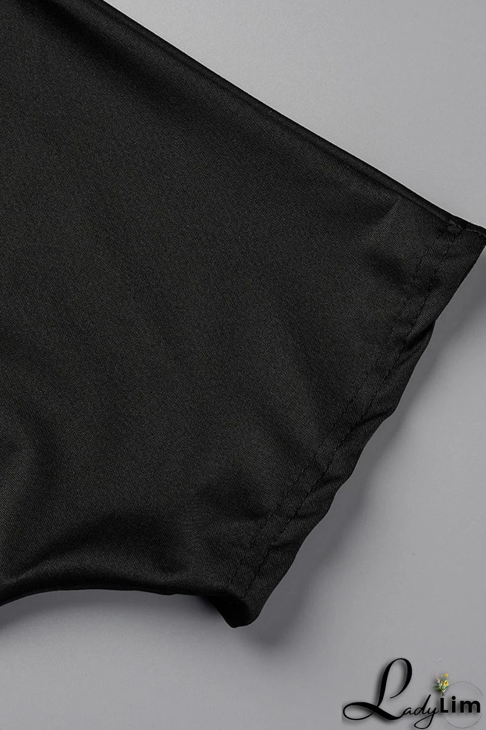 Black Casual Print Patchwork Slit O Neck Short Sleeve Two Pieces