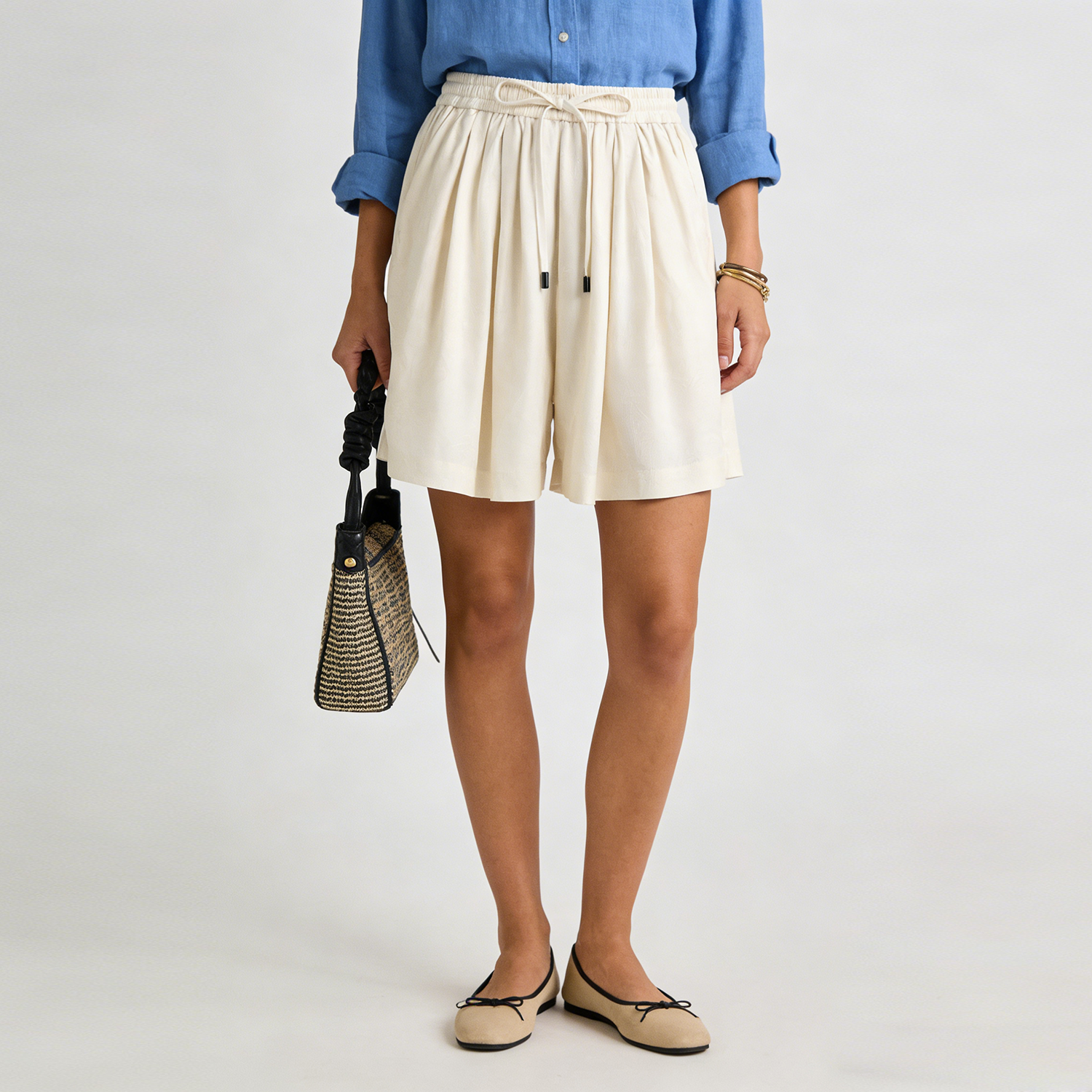 Silk Shorts Culotte Elastic Waist REAL SILK LIFE