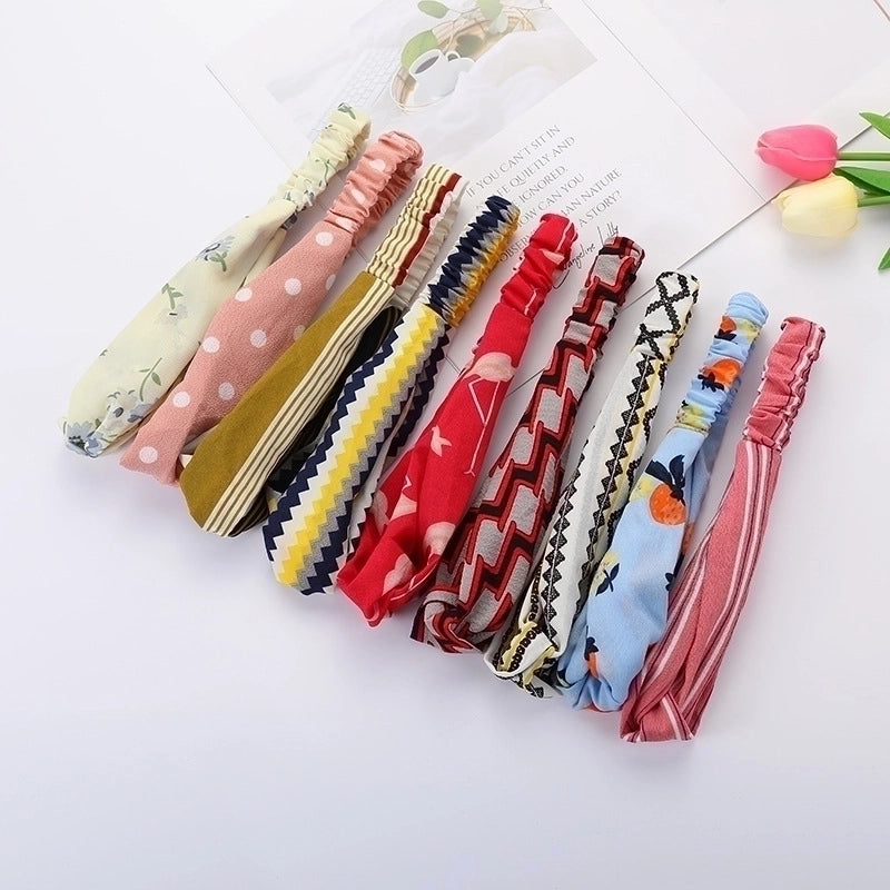 Women’s Lady Polka Dots Flower Cloth Hair Band