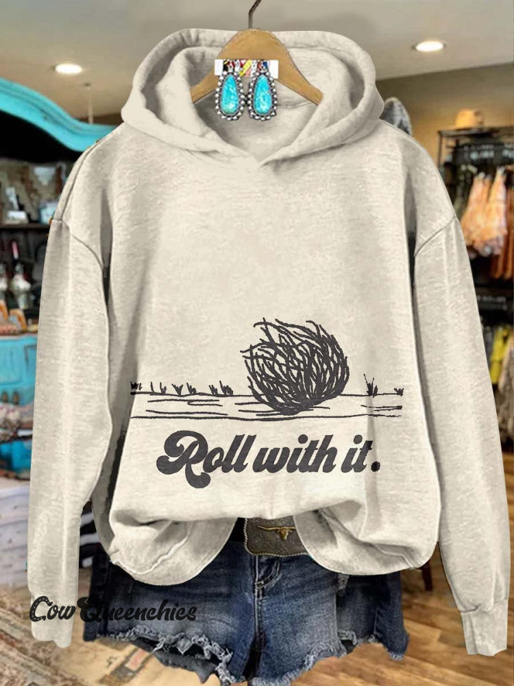 Tumbleweed Rall With It. Print Casual Sweatshirt Beige / S