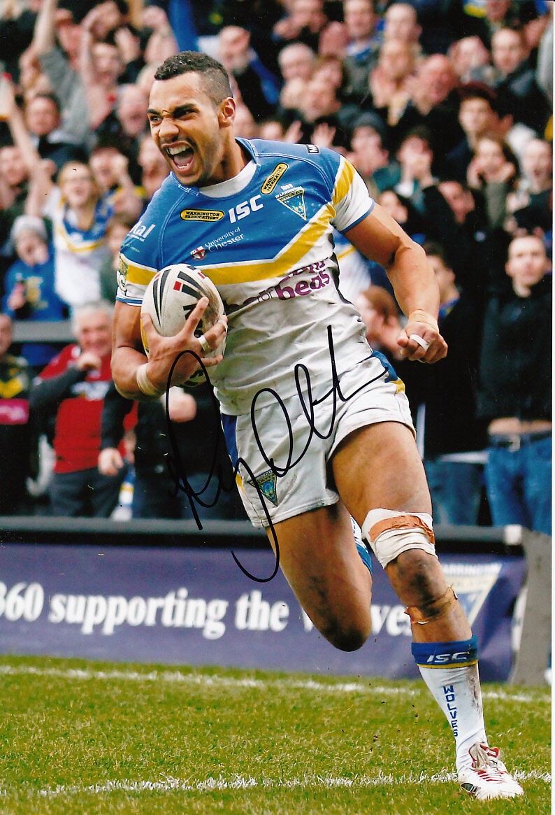 Warrington Wolves Hand Signed Ryan Atkins 12x8 Photo Poster painting 2.