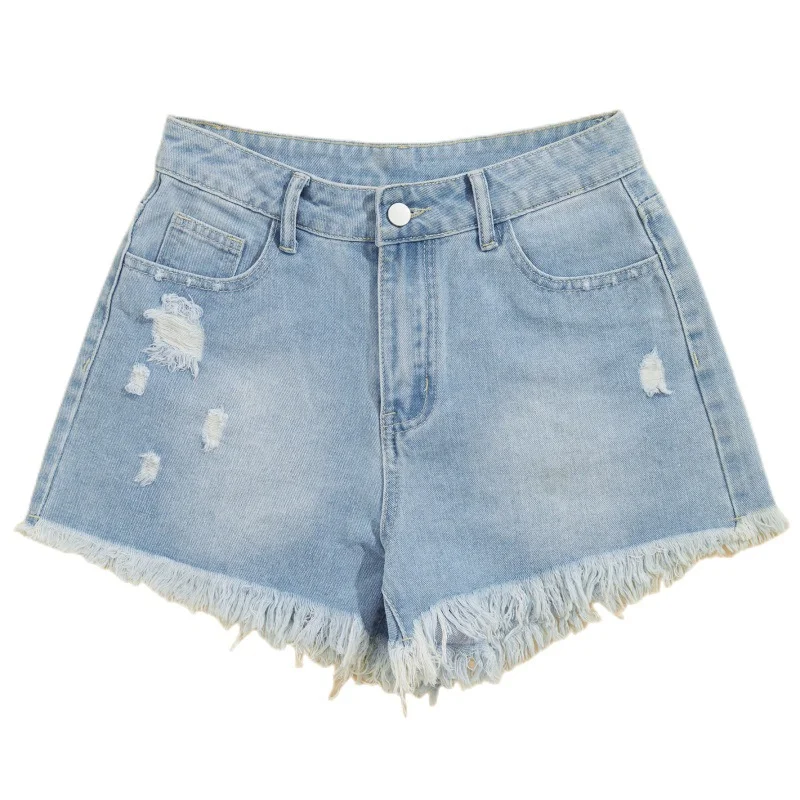Women's Tassels, Straight Leg Denim Shorts