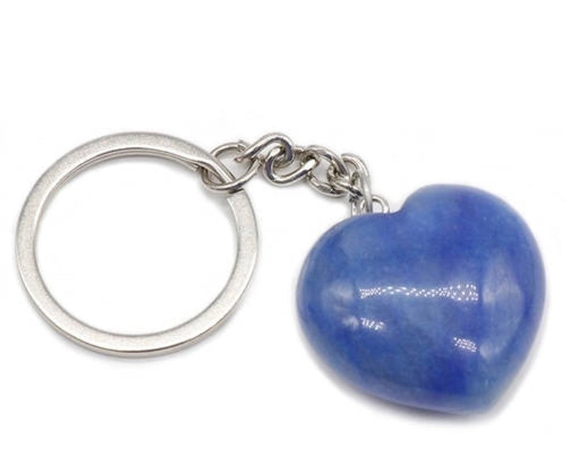 Minimalist Heart Shape Natural Stone Polishing Crystal Keychain