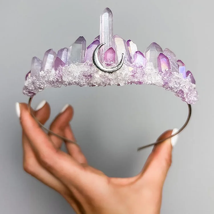 Olivenorma Amethyst Lilac and lavender Fairy Crystal Crown