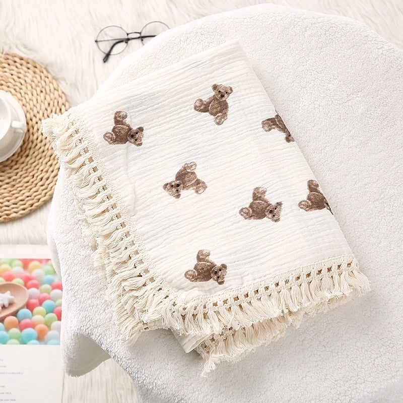 Minimalist Solid Color Printing Cotton Baby Bedding