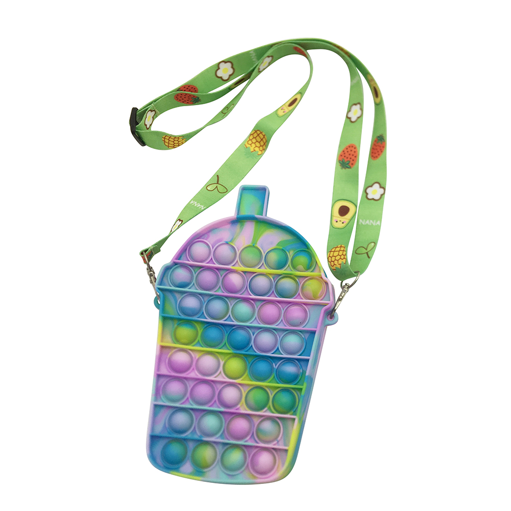 

Milk Tea Cup Shaped Pencil Case Silicone Pressing Bubble Decompression Toys, 501 Original