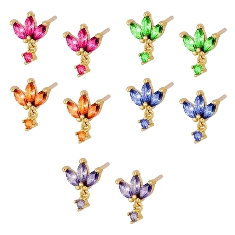 Minimalist Bow Knot Plating Copper Artificial Gemstones Earrings Ear Studs