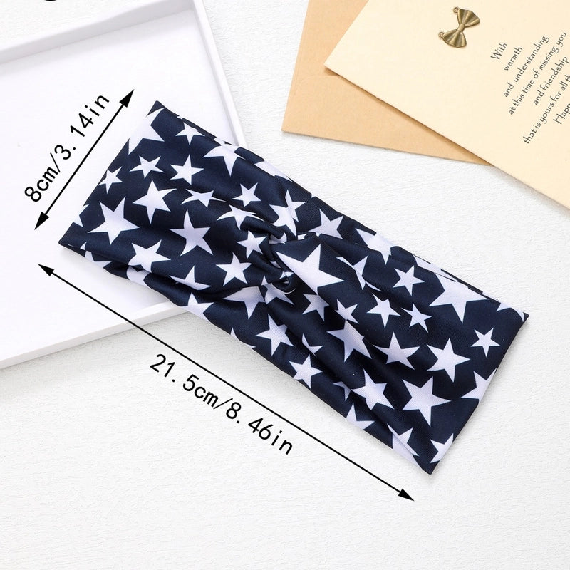 Women’s Minimalist Classic Style American Flag Cloth Hair Band Hair Tie