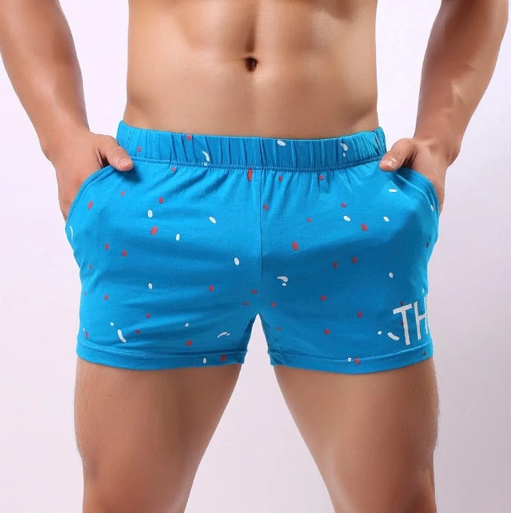 Aonga Men Underwear Boxers Shorts Summer Mutande Cotton Soft Printed Loose Short  Home Underpants Men's Sleep Bottoms Pant
