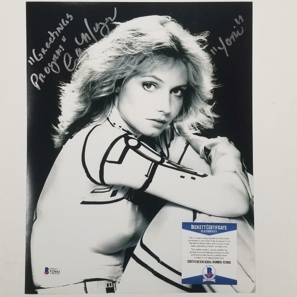 Cindy Morgan signed Tron 11x14 Photo Poster painting + QUOTE Autograph ~ Beckett BAS COA