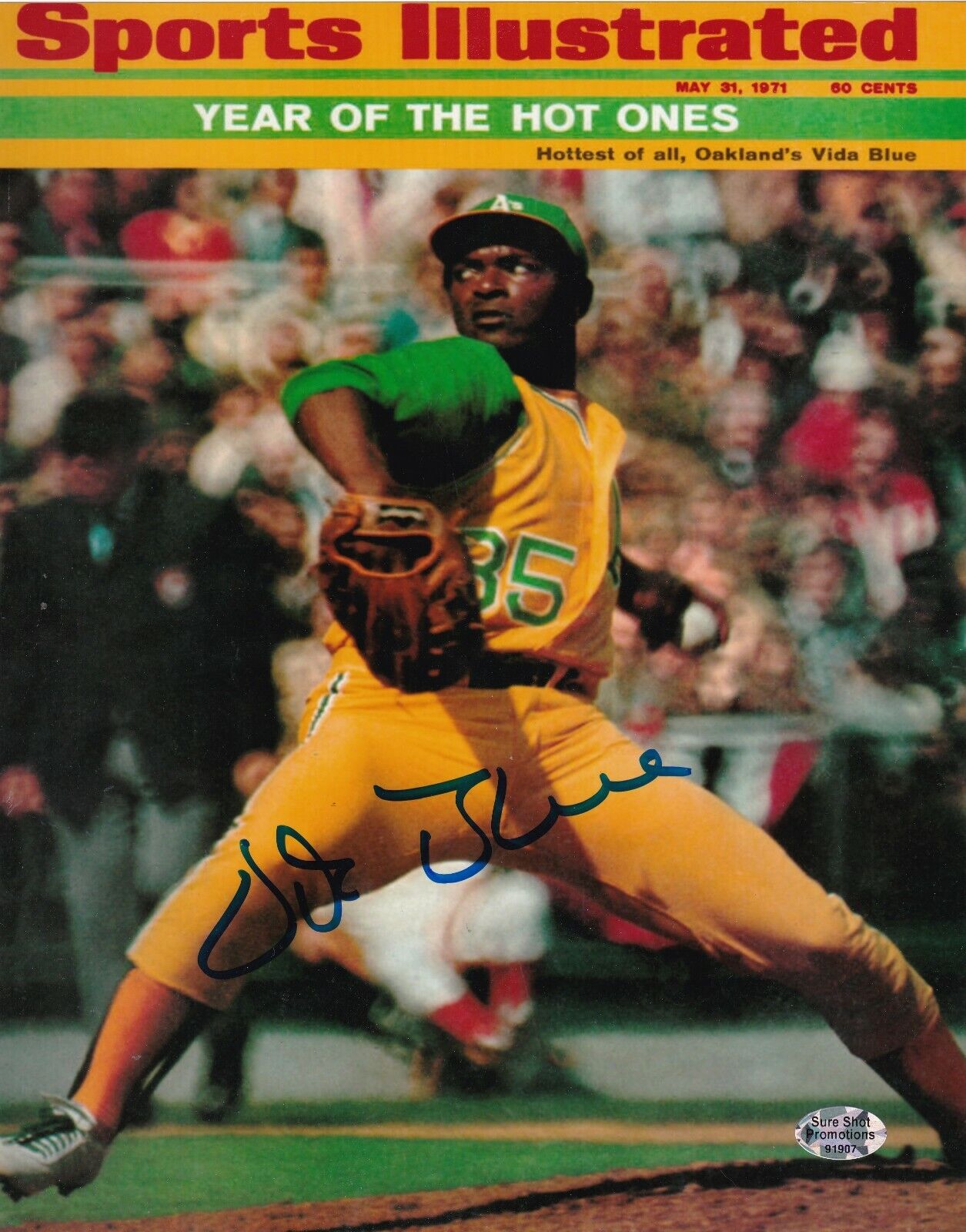 VIDA BLUE OAKLAND A'S SPORTS ILLUSTRATED COVER SIGNED 8X10