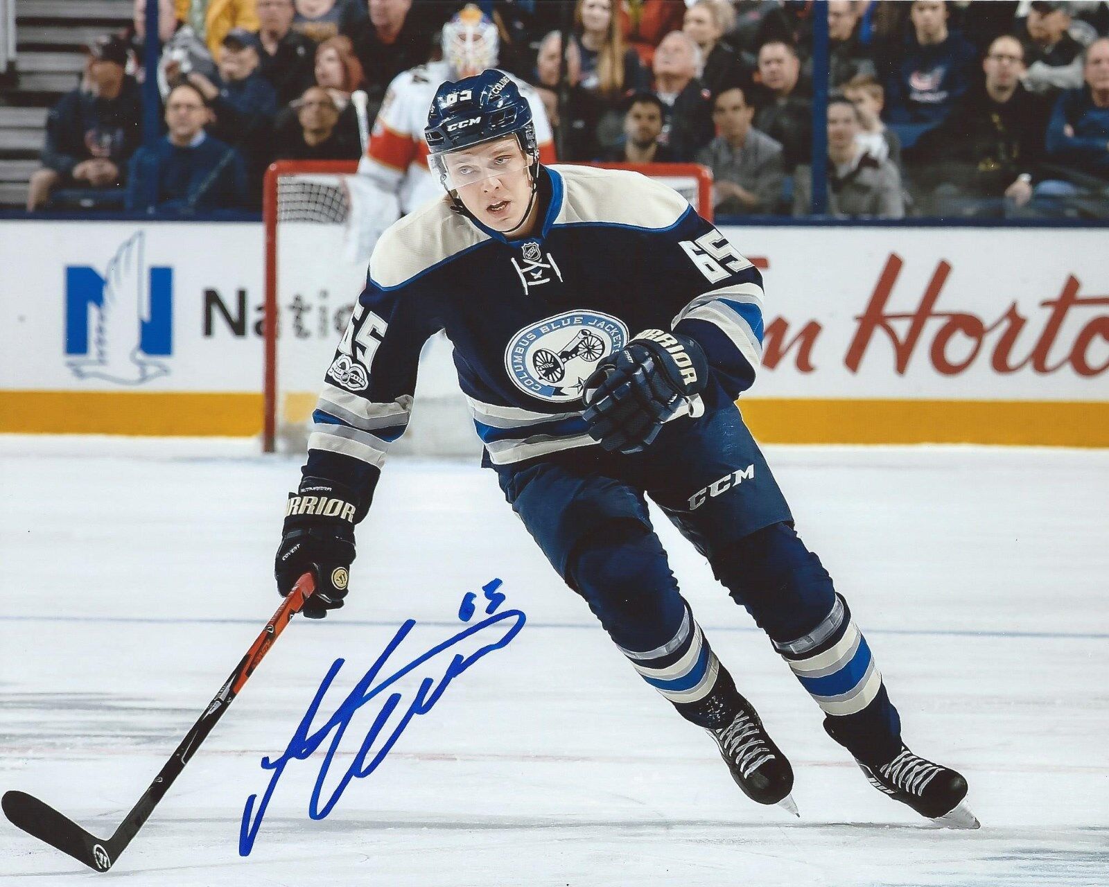 Markus Nutivaara Signed 8x10 Photo Poster painting Columbus Blue Jackets Autographed COA