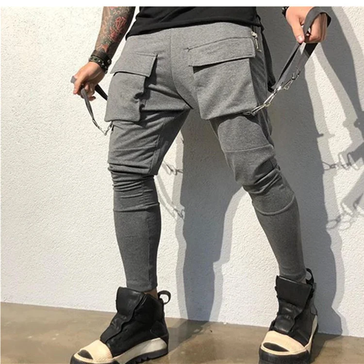 Trendy hip-hop multi-pocket trousers casual sports pants