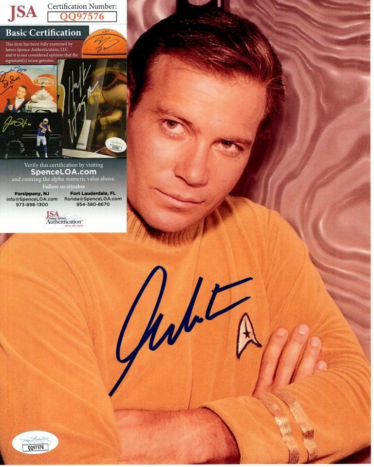 WILLIAM SHATNER signed STAR TREK CAPT JAMES T. KIRK 8x10 Photo Poster painting JSA