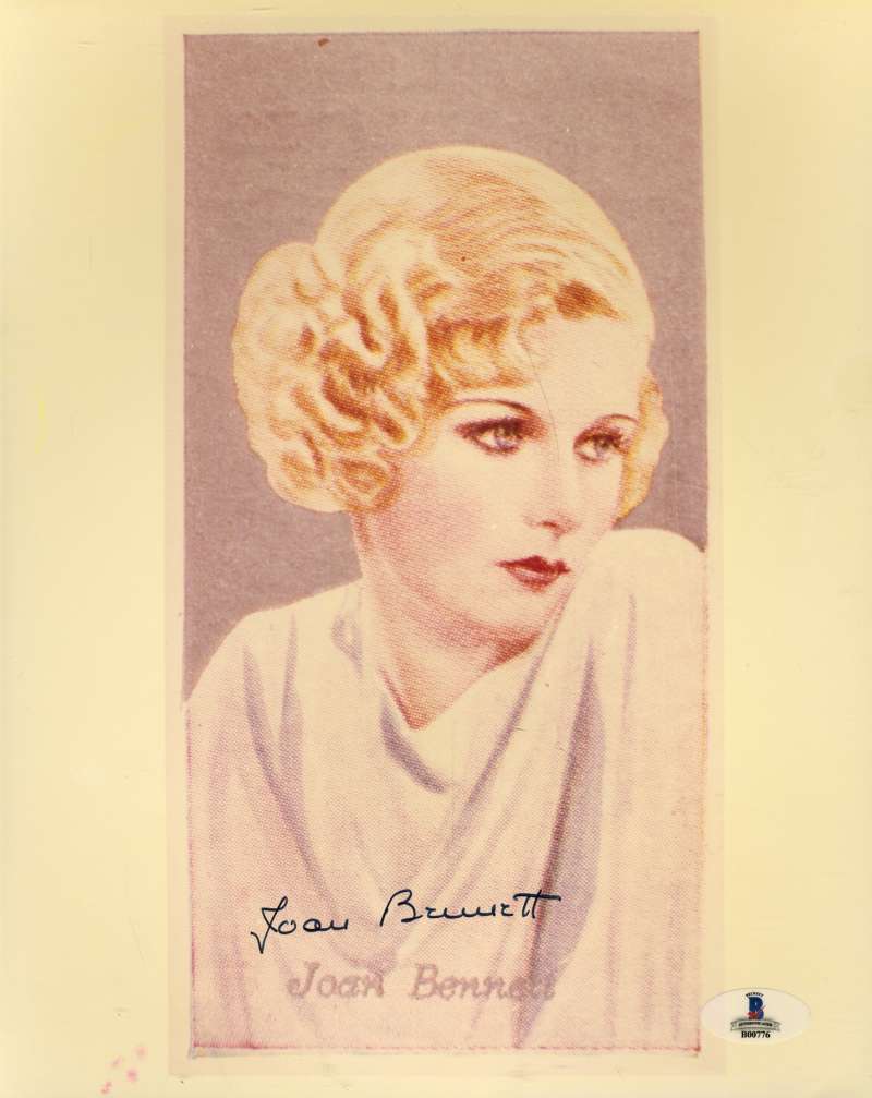 Joan Bennett Bas Beckett Authentication Certed Hand Signed 8x10 Photo Poster painting Autograph