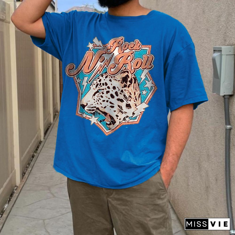 Retro Leopard Logo Oversized T-Shirt