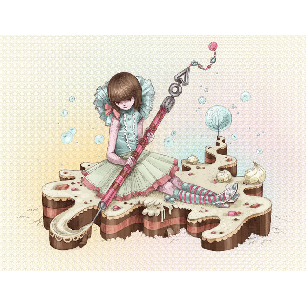

Cake Girl - Round Drill Diamond Painting - 40*30CM, 501 Original