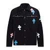 Chrome Hearts Multi Cross Studded Denim Jacket - Black Gothic Streetwear Coat H49