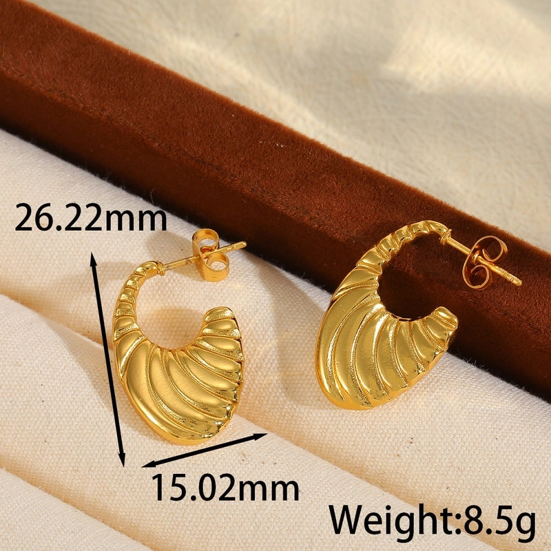 1 Pair Basic Minimalist Heart Shape Plating 304 Stainless Steel 18K Gold Plated Earrings