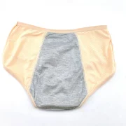 Damokan High Elasticity Menstruation Underwear Mid Rise Leak-proof Safety Briefs Plus Size Seamless Panties Nude Cotton Solid Lingerie