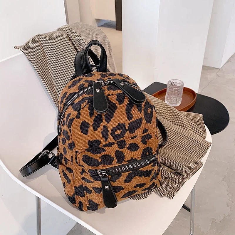 с доставкой Leopard grain Backpacks For Women 2020 Fashion Female Small Backpack Lady Back Pack For School Teenagers Girls