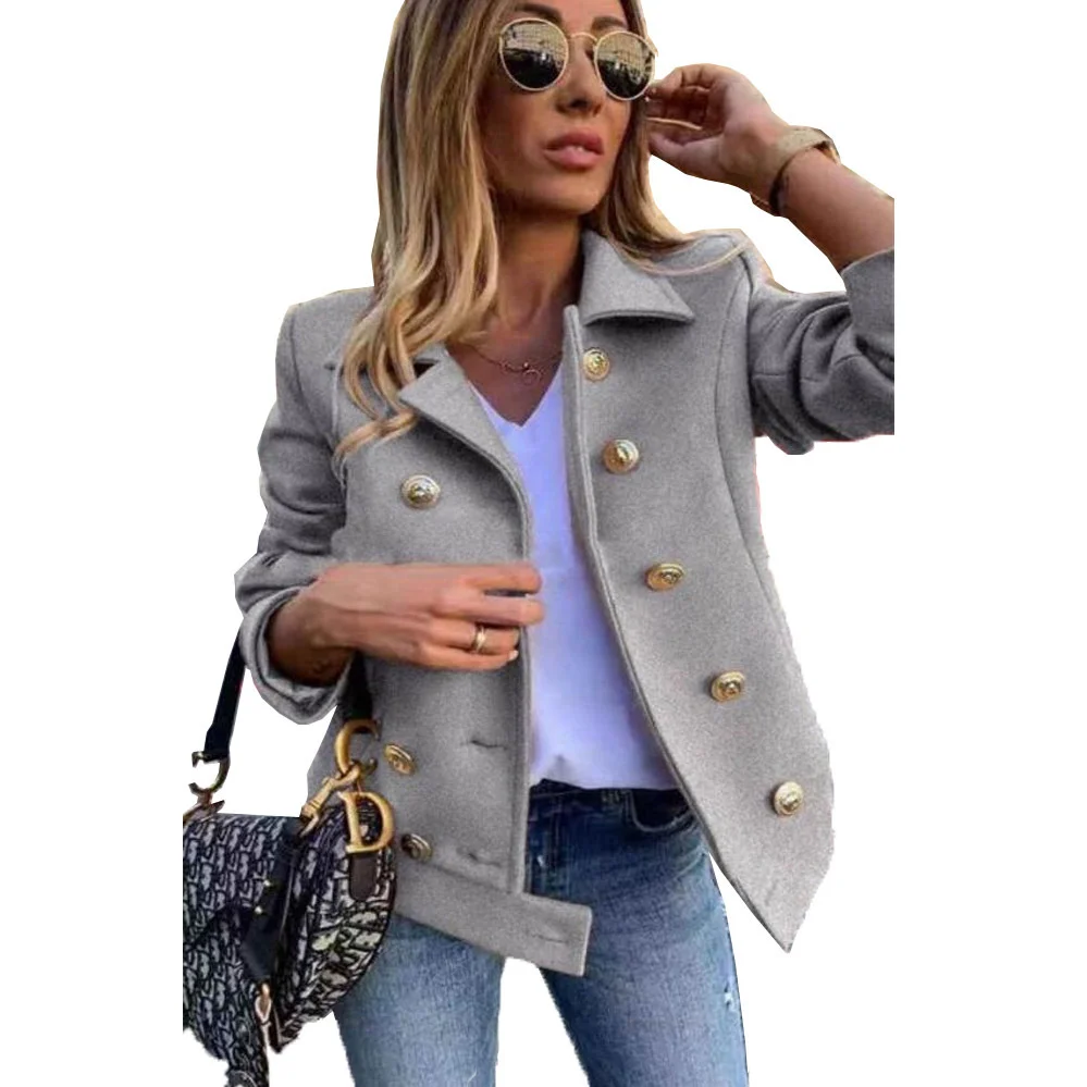Long Sleeve Wool Blend Jacket | IFYHOME