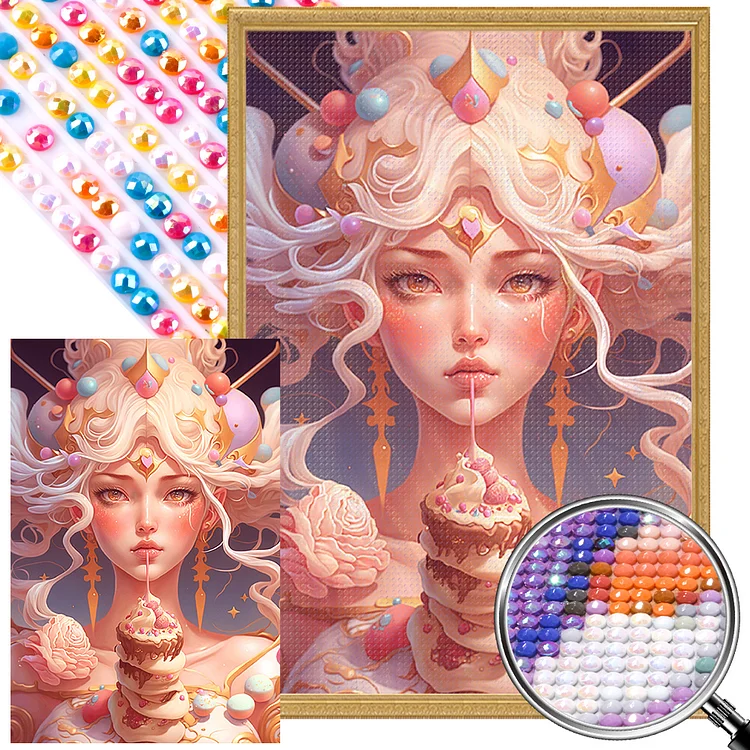 Beautiful Candy Style Girl 40*60CM(Canvas)(Picture)  Full AB Round Drill Diamond Painting gbfke