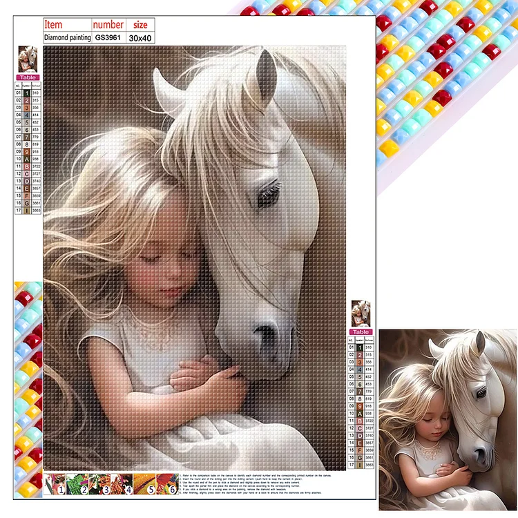 Cute Pet And Little Girl 30*40CM (Canvas) Full Square Drill Diamond Painting gbfke