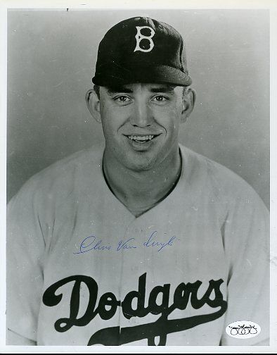 Chris Van Cuyk Brookly Dodgers Signed Jsa Sticker 8x10 Photo Poster painting Authentic Autograph